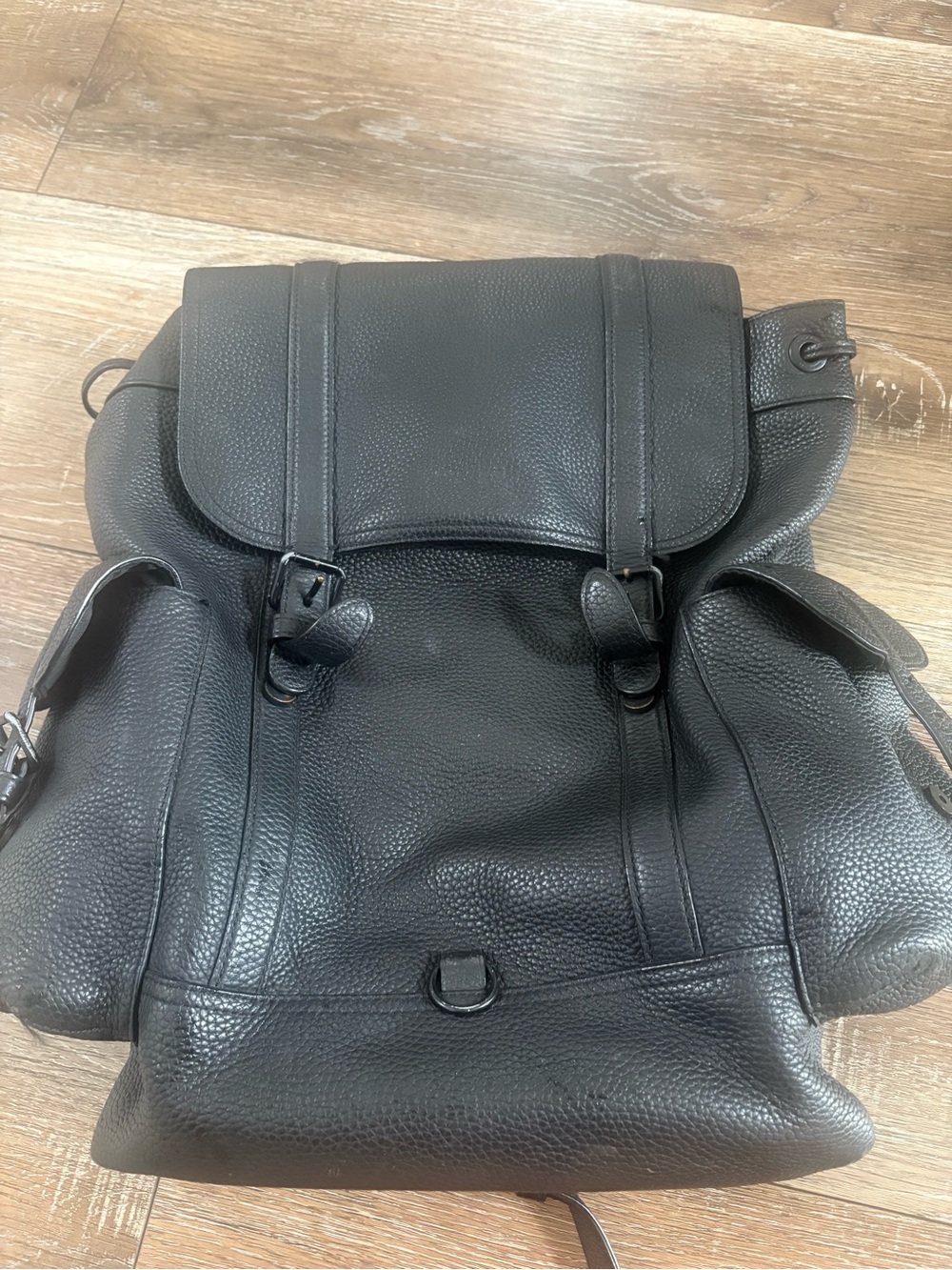 Coach Black Pebbled Leather Men's Backpack Hudson